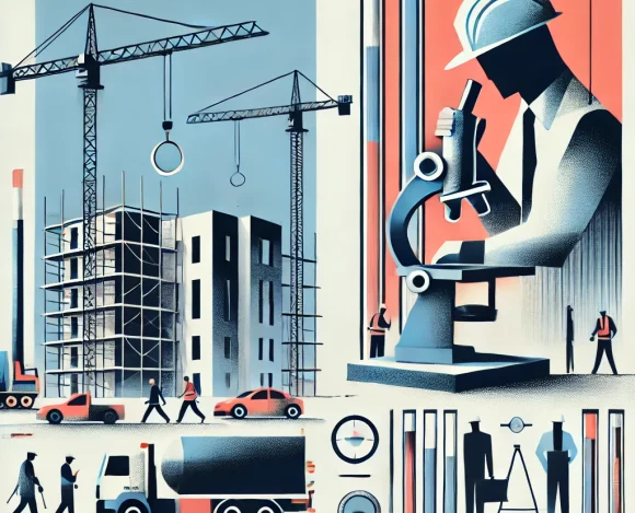 DALL·E 2025-02-07 11.48.51 - A mini subcon La subcontratación en obra pública y contratos complejos de integración